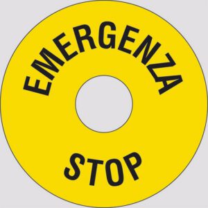 cartello Diametro 6 (interno 2,25) EMERGENZA STOP