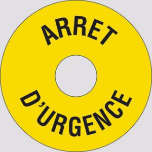cartello diametro 6 (interno 2,25) ARRET D'URGENCE