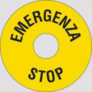 cartello Diametro 8 (interno 3,05) EMERGENZA STOP