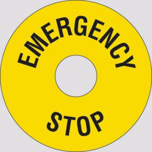 cartello Diametro 9 (interno 3,05) EMERGENCY STOP