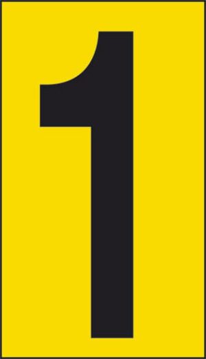 cartello n° 30 1 (fondo giallo numero nero)