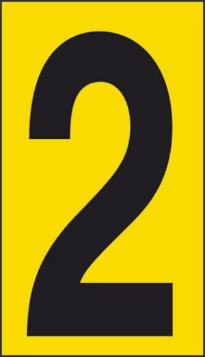 cartello n° 30 2 (fondo giallo numero nero)