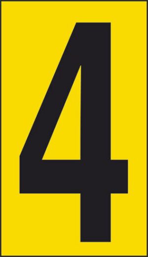 cartello n° 30 4 (fondo giallo numero nero)