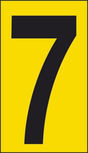 cartello n° 30 7 (fondo giallo numero nero)