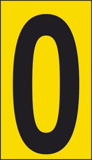 cartello n° 30 0 (fondo giallo numero nero)