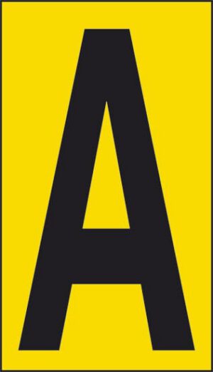 cartello n° 10 A (fondo giallo lettera nera)