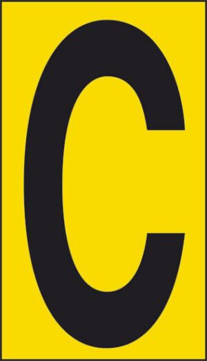 cartello n° 10 C (fondo giallo lettera nera)