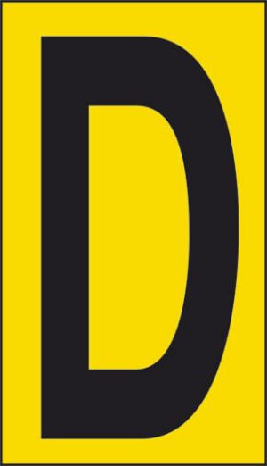 cartello n° 10 D (fondo giallo lettera nera)