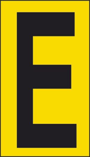 cartello n° 10 E (fondo giallo lettera nera)
