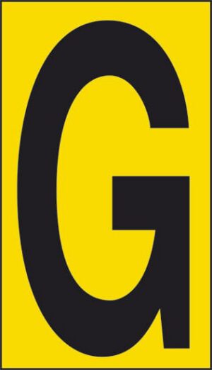 cartello n° 10 G (fondo giallo lettera nera)