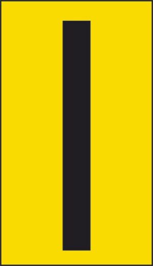 cartello n° 10 I (fondo giallo lettera nera)
