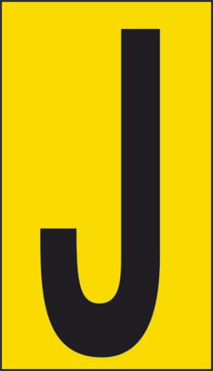 cartello n° 10 J (fondo giallo lettera nera)