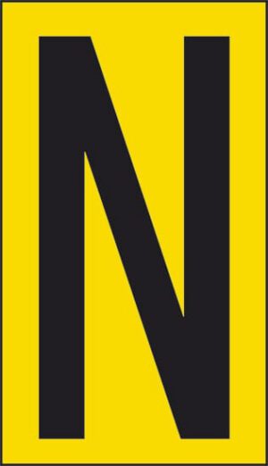 cartello n° 10 N (fondo giallo lettera nera)