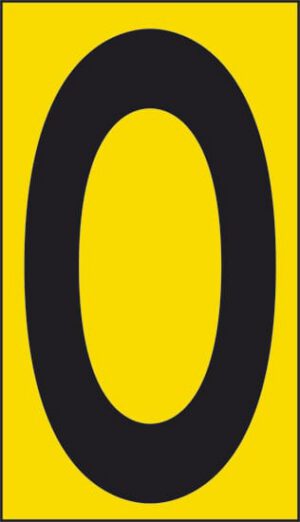 cartello n° 10 O (fondo giallo lettera nera)