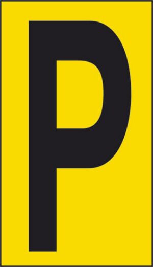 cartello n° 10 P (fondo giallo lettera nera)