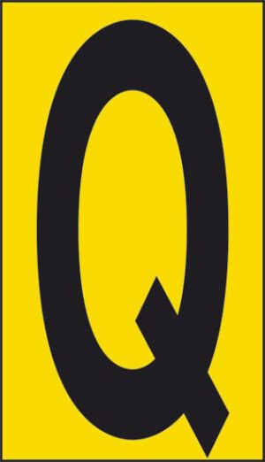 cartello n° 10 Q (fondo giallo lettera nera)