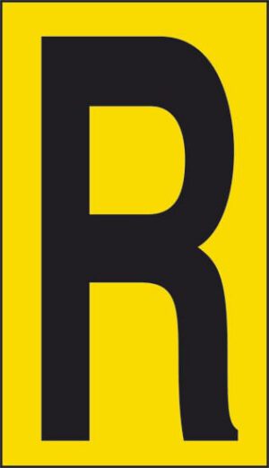 cartello n° 10 R (fondo giallo lettera nera)