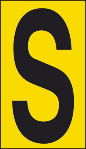 cartello n° 10 S (fondo giallo lettera nera)