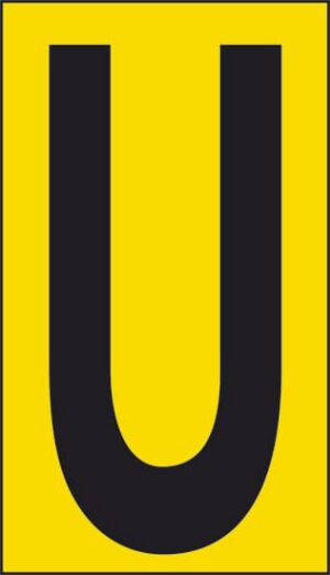 cartello n° 10 U (fondo giallo lettera nera)