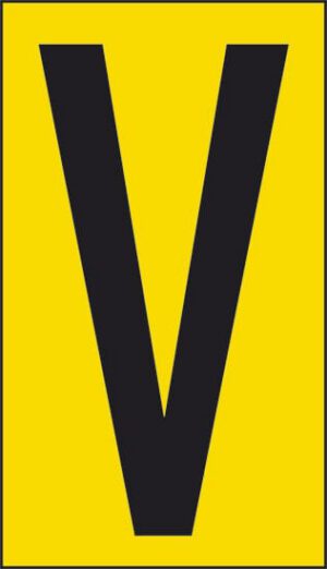 cartello n° 10 V (fondo giallo lettera nera)