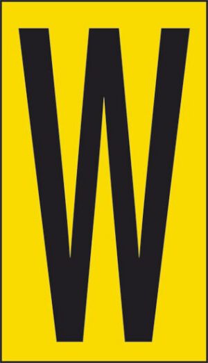 cartello n° 10 W (fondo giallo lettera nera)