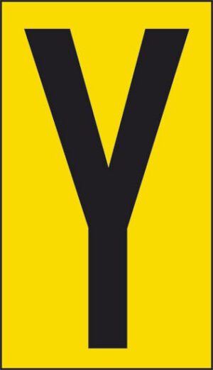 cartello n° 10 Y (fondo giallo lettera nera)