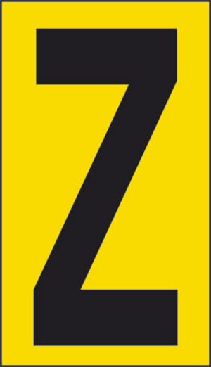 cartello n° 10 Z (fondo giallo lettera nera)