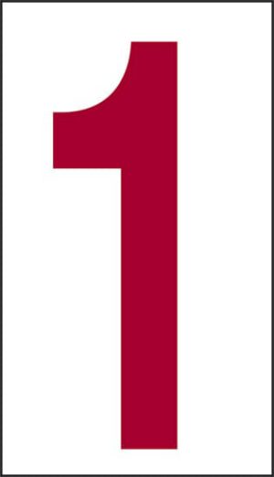 cartello n° 30 1 (fondo bianco numero rosso)