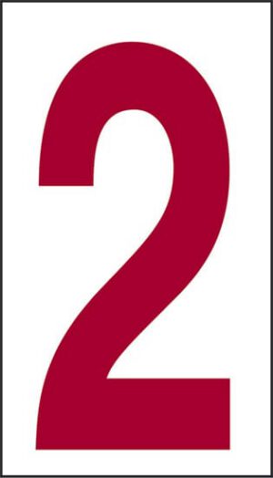 cartello n° 30 2 (fondo bianco numero rosso)