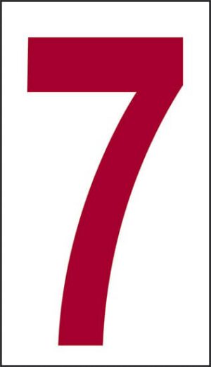 cartello n° 30 7 (fondo bianco numero rosso)