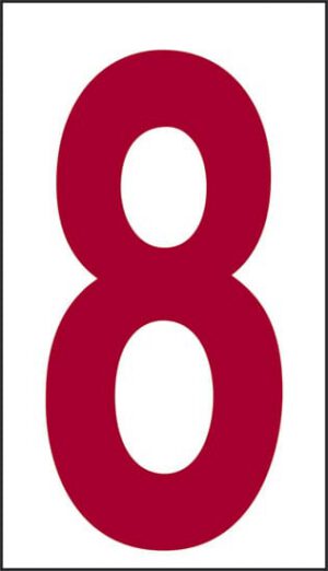 cartello n° 30 8 (fondo bianco numero rosso)