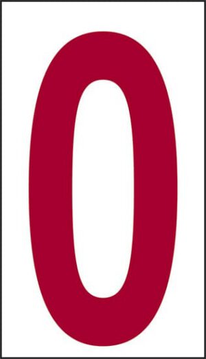 cartello n° 30 0 (fondo bianco numero rosso)