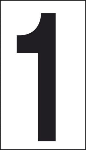 cartello n° 30 1 (fondo bianco numero nero)