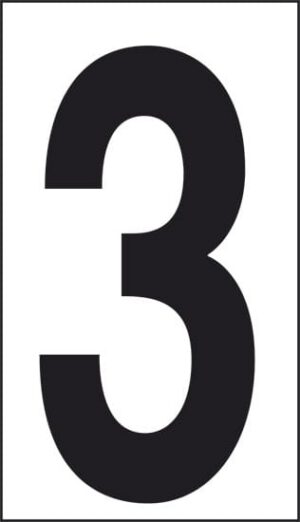 cartello n° 30 3 (fondo bianco numero nero)