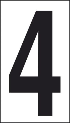 cartello n° 30 4 (fondo bianco numero nero)
