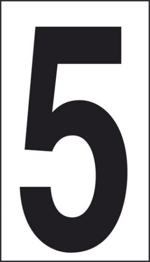 cartello n° 30 5 (fondo bianco numero nero)