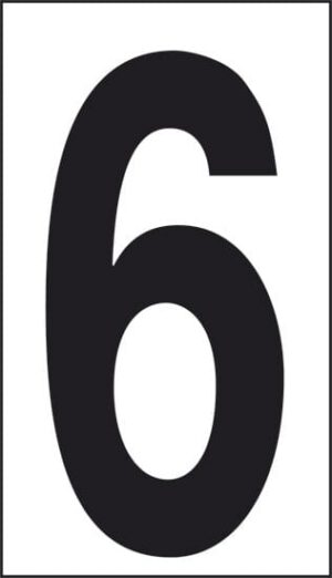 cartello n° 30 6 (fondo bianco numero nero)