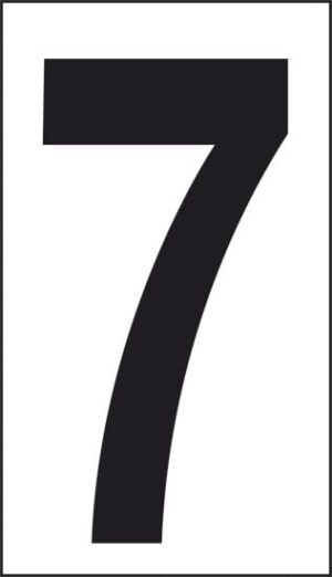 cartello n° 30 7 (fondo bianco numero nero)