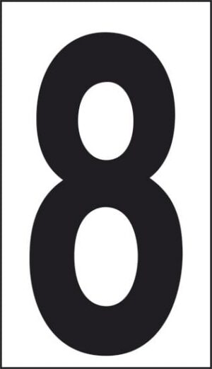 cartello n° 30 8 (fondo bianco numero nero)