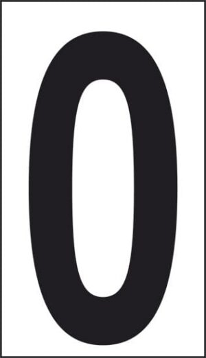 cartello n° 30 0 (fondo bianco numero nero)