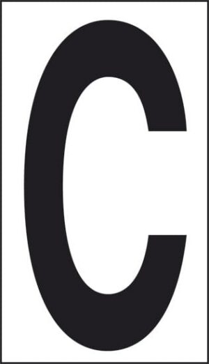 cartello C (fondo bianco lettera nera)