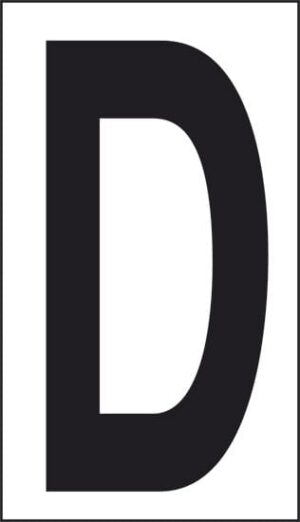 cartello D (fondo bianco lettera nera)