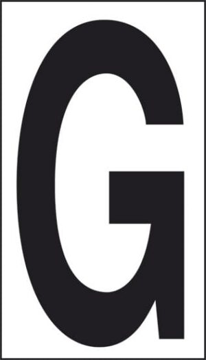 cartello G (fondo bianco lettera nera)