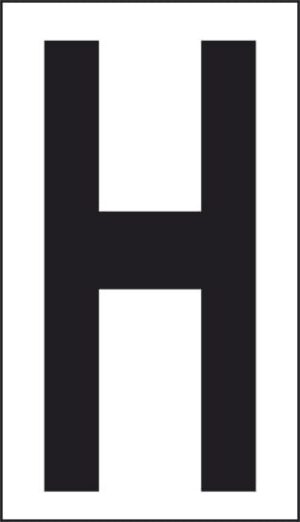 cartello H (fondo bianco lettera nera)