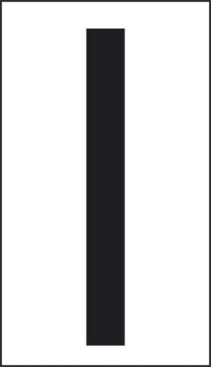 cartello I (fondo bianco lettera nera)