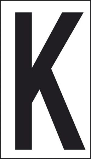 cartello K (fondo bianco lettera nera)