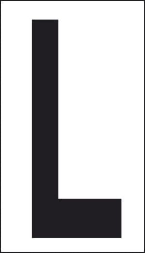 cartello L (fondo bianco lettera nera)
