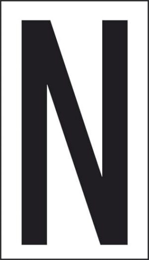 cartello N (fondo bianco lettera nera)