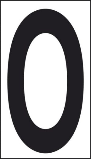 cartello O (fondo bianco lettera nera)