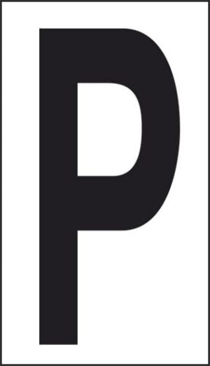 cartello P (fondo bianco lettera nera)